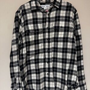 Old Navy Men's Black & White Plaid Button-Down Shirt